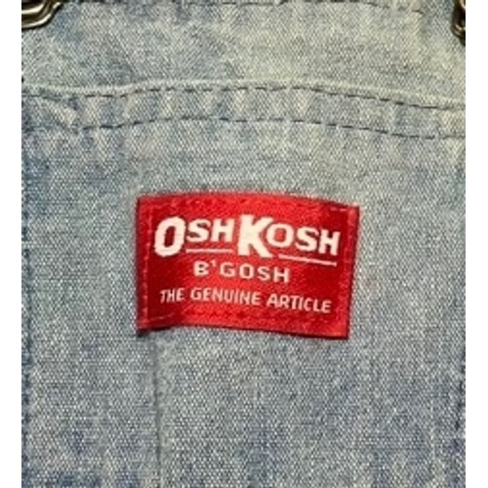 Vintage OshKosh Bgosh Vestbak Denim Overalls Light Wash Tractor Cuff Kids - Picture 3 of 12
